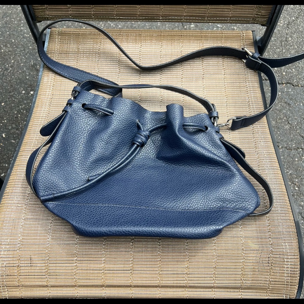 Zara BASIC Navy Blue Bucket Bag